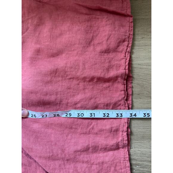 Lungo L'arno M Mini Dress 100% Linen Coral Lagenlook Multimedia Aplique Shift - Picture 3 of 6